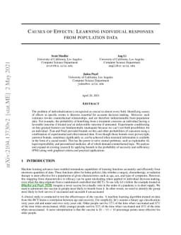 Causes of Effects: Learning individual responses from population data