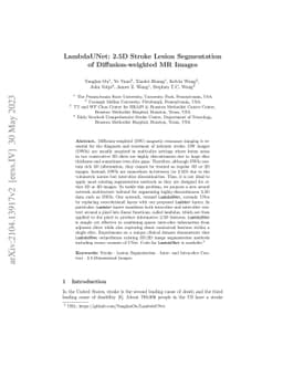 LambdaUNet: 2.5D Stroke Lesion Segmentation of Diffusion-weighted MR
  Images