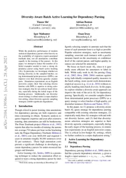 Diversity-Aware Batch Active Learning for Dependency Parsing