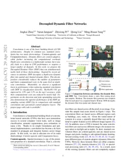 Decoupled Dynamic Filter Networks