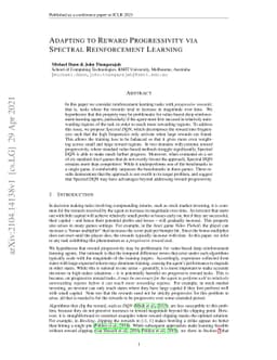Adapting to Reward Progressivity via Spectral Reinforcement Learning