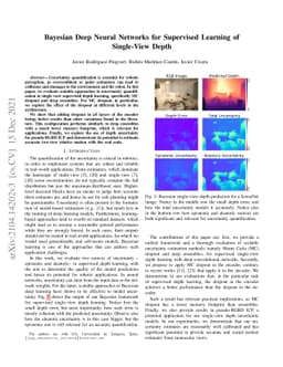 Bayesian Deep Neural Networks for Supervised Learning of Single-View
  Depth