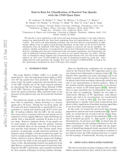 End-to-End Jet Classification of Boosted Top Quarks with the CMS Open
  Data