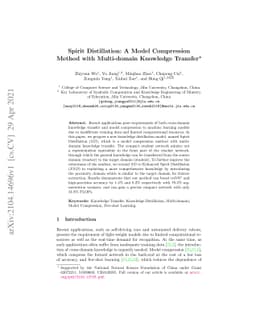 Spirit Distillation: A Model Compression Method with Multi-domain
  Knowledge Transfer