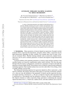 Automatic Debiased Machine Learning via Riesz Regression