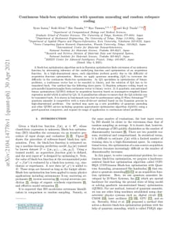 Continuous black-box optimization with quantum annealing and random
  subspace coding