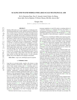 Scaling End-to-End Models for Large-Scale Multilingual ASR