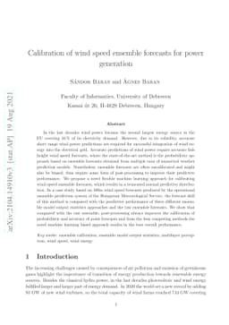 Calibration of wind speed ensemble forecasts for power generation