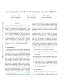 Post-training deep neural network pruning via layer-wise calibration