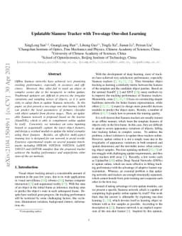 Updatable Siamese Tracker with Two-stage One-shot Learning