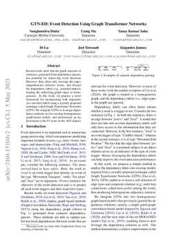 GTN-ED: Event Detection Using Graph Transformer Networks