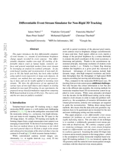 Differentiable Event Stream Simulator for Non-Rigid 3D Tracking