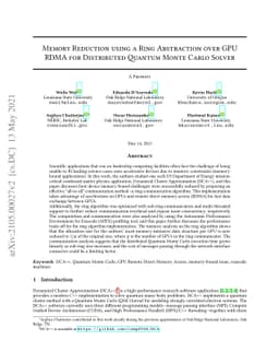 Memory Reduction using a Ring Abstraction over GPU RDMA for Distributed
  Quantum Monte Carlo Solver