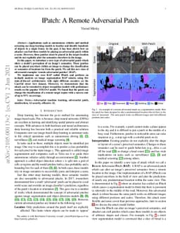 IPatch: A Remote Adversarial Patch