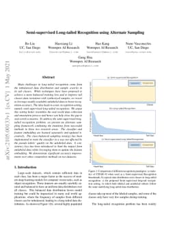 Semi-supervised Long-tailed Recognition using Alternate Sampling