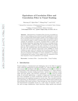 Equivalence of Correlation Filter and Convolution Filter in Visual
  Tracking