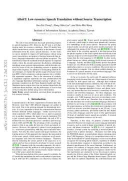AlloST: Low-resource Speech Translation without Source Transcription