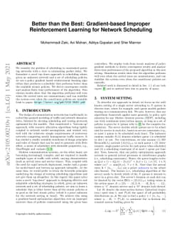 Better than the Best: Gradient-based Improper Reinforcement Learning for
  Network Scheduling