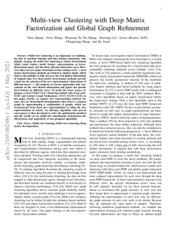 Multi-view Clustering with Deep Matrix Factorization and Global Graph
  Refinement