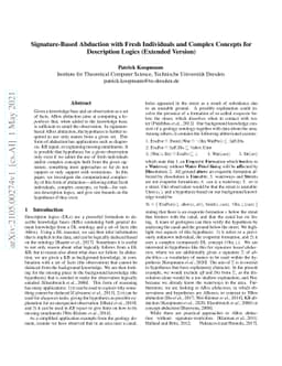 Signature-Based Abduction with Fresh Individuals and Complex Concepts
  for Description Logics (Extended Version)