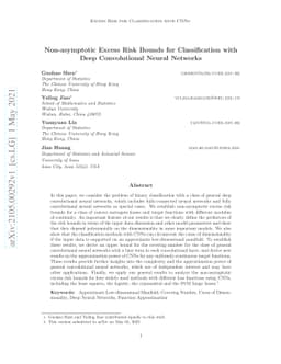 Non-asymptotic Excess Risk Bounds for Classification with Deep
  Convolutional Neural Networks