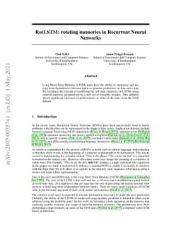 RotLSTM: Rotating Memories in Recurrent Neural Networks