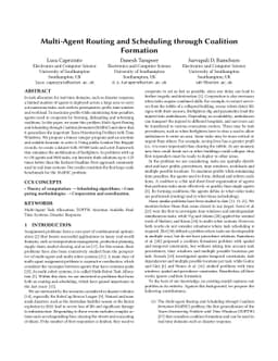 Multi-Agent Routing and Scheduling Through Coalition Formation