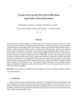 Unsupervised Anomaly Detection in MR Images using Multi-Contrast
  Information