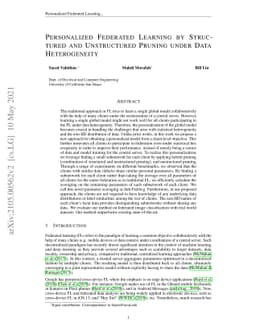 Personalized Federated Learning by Structured and Unstructured Pruning
  under Data Heterogeneity