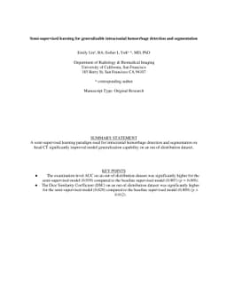 Semi-supervised learning for generalizable intracranial hemorrhage
  detection and segmentation