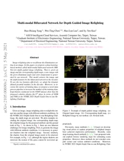 Multi-modal Bifurcated Network for Depth Guided Image Relighting