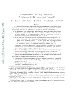 Computational Two-Party Correlation: A Dichotomy for Key-Agreement
  Protocols