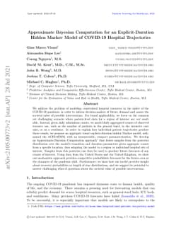 Approximate Bayesian Computation for an Explicit-Duration Hidden Markov
  Model of COVID-19 Hospital Trajectories