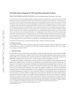 Fast Multi-Step Critiquing for VAE-based Recommender Systems