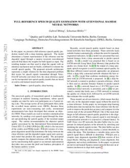 Full-Reference Speech Quality Estimation with Attentional Siamese Neural
  Networks