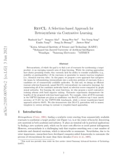 RetCL: A Selection-based Approach for Retrosynthesis via Contrastive
  Learning