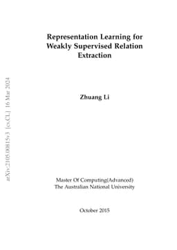 Representation Learning for Weakly Supervised Relation Extraction