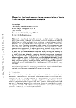 Measuring diachronic sense change: new models and Monte Carlo methods
  for Bayesian inference