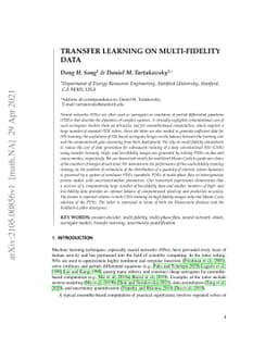 Transfer Learning on Multi-Fidelity Data