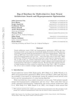 Bag of Baselines for Multi-objective Joint Neural Architecture Search
  and Hyperparameter Optimization