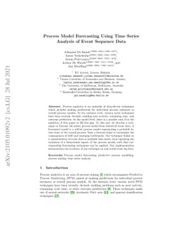 Process Model Forecasting Using Time Series Analysis of Event Sequence
  Data
