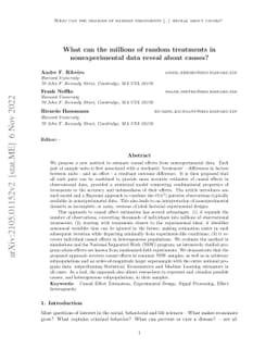 What can the millions of random treatments in nonexperimental data
  reveal about causes?