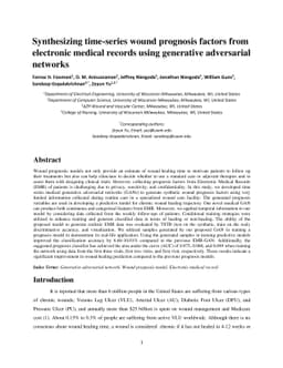 Synthesizing time-series wound prognosis factors from electronic medical
  records using generative adversarial networks