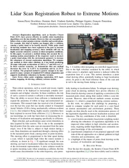 Lidar Scan Registration Robust to Extreme Motions