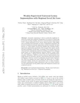Weakly-Supervised Universal Lesion Segmentation with Regional Level Set
  Loss