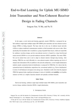 End-to-End Learning for Uplink MU-SIMO Joint Transmitter and
  Non-Coherent Receiver Design in Fading Channels