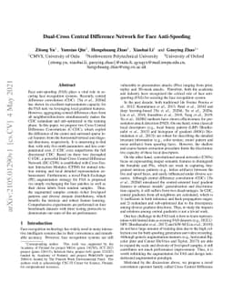 Dual-Cross Central Difference Network for Face Anti-Spoofing