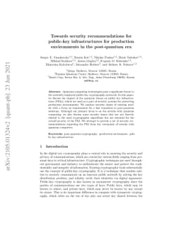 Towards security recommendations for public-key infrastructures for
  production environments in the post-quantum era