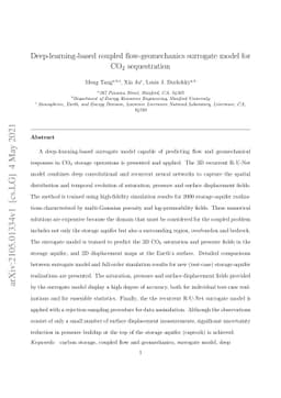 Deep-learning-based coupled flow-geomechanics surrogate model for CO$_2$
  sequestration