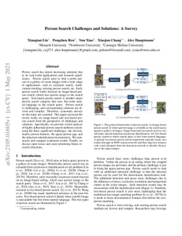 Person Search Challenges and Solutions: A Survey